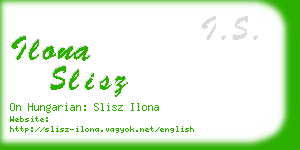 ilona slisz business card